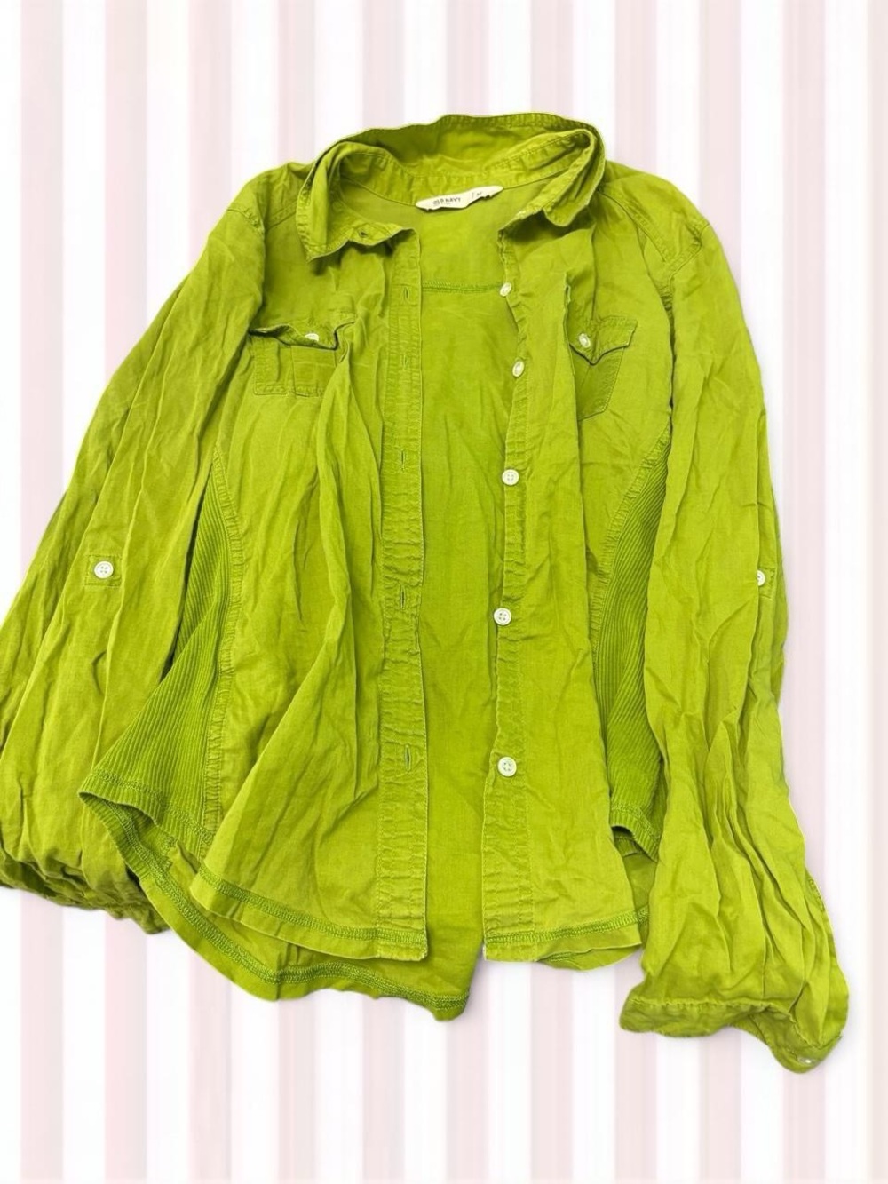 Old Navy Lightweight Button-Up Jacket in Chartreuse Green